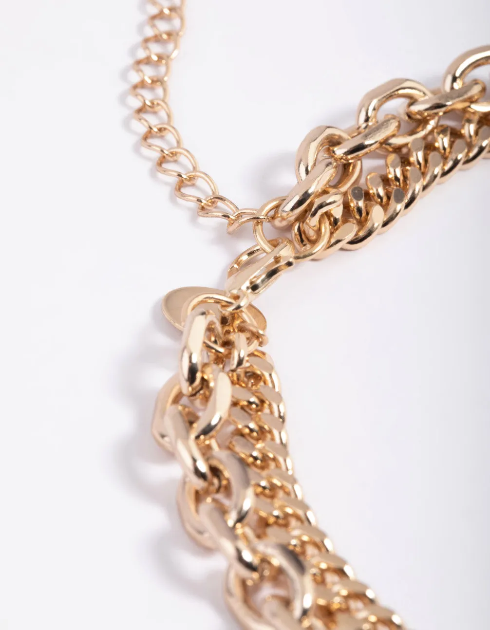 Gold Fob Chain Layered Necklace