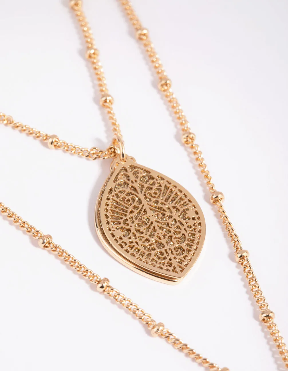 Gold Layered Glitter Necklace