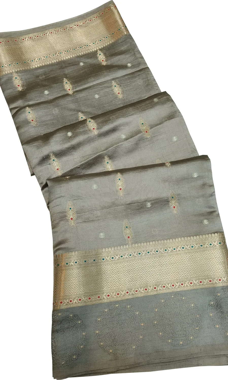 Graceful Grey Banarasi Silk Saree - Timeless Elegance