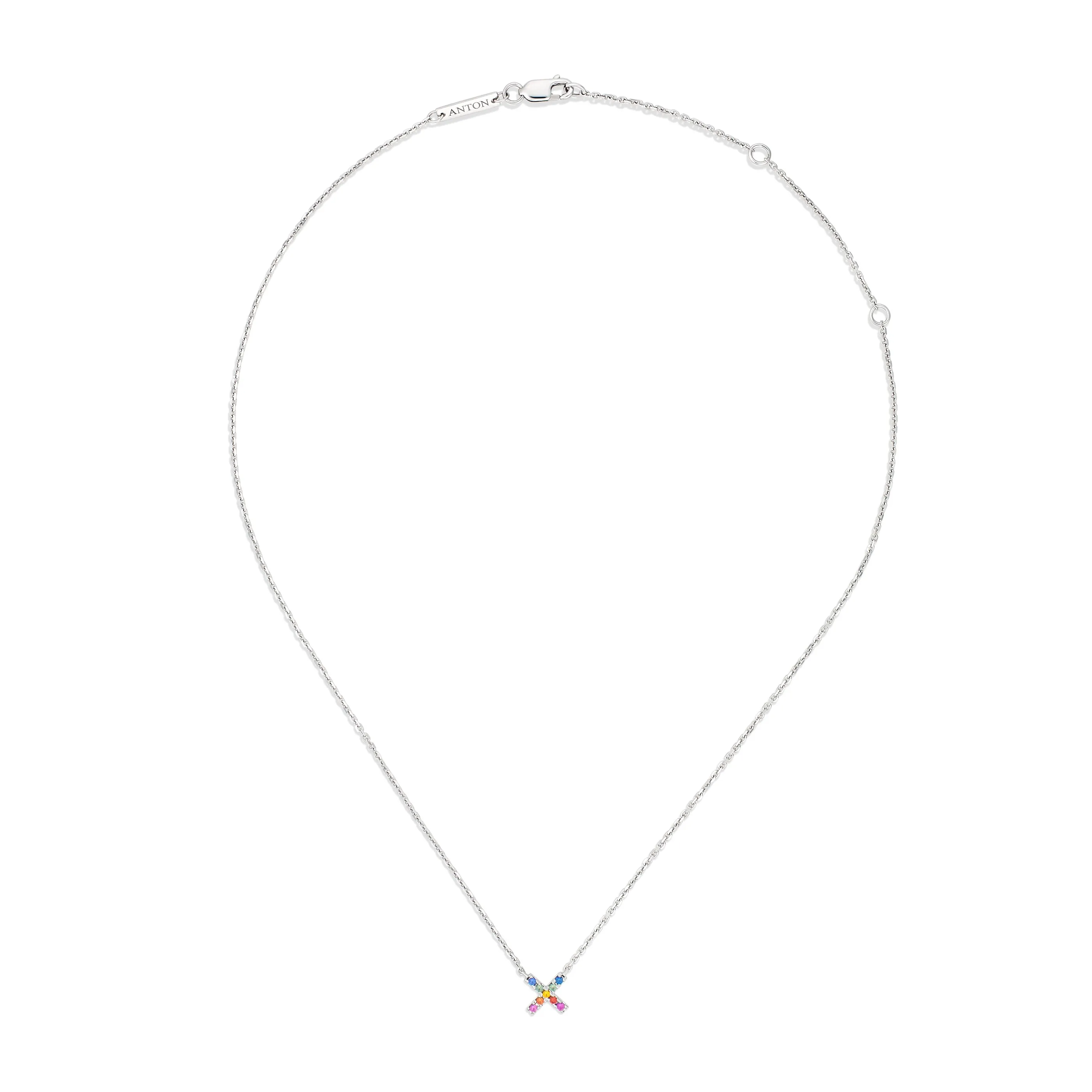 Icon Kiss Rainbow Necklace | White Gold