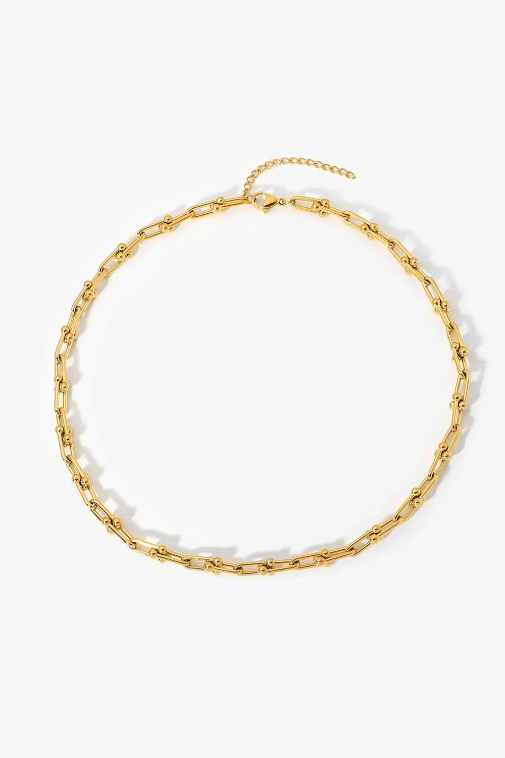 Interlocking Links Chain Necklace - Elegant Gold-Tone Jewelry