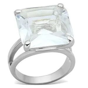 Jewellery Kingdom Ladies Princess Cut Sterling Silver 10 Carat Cocktail Solitaire Square Ring