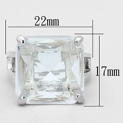 Jewellery Kingdom Ladies Princess Cut Sterling Silver 10 Carat Cocktail Solitaire Square Ring