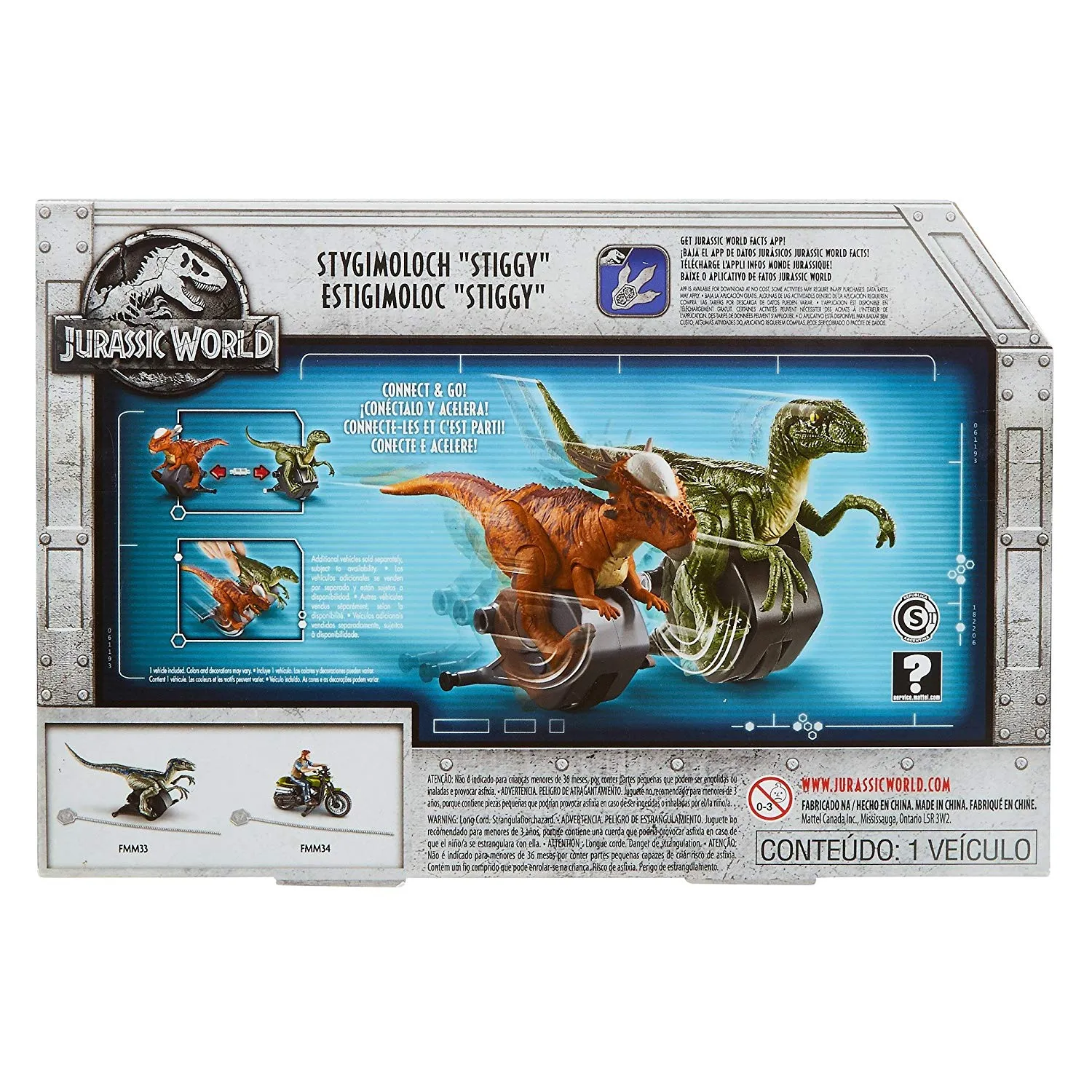 Jurassic World Rip-run Dinos Stygimoloch Figure