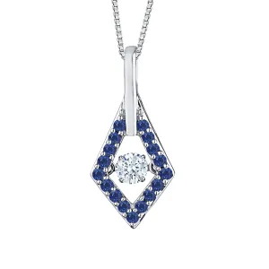 KATARINA Diamond and Sapphire Fashion Pendant Necklace (1/3 cttw)