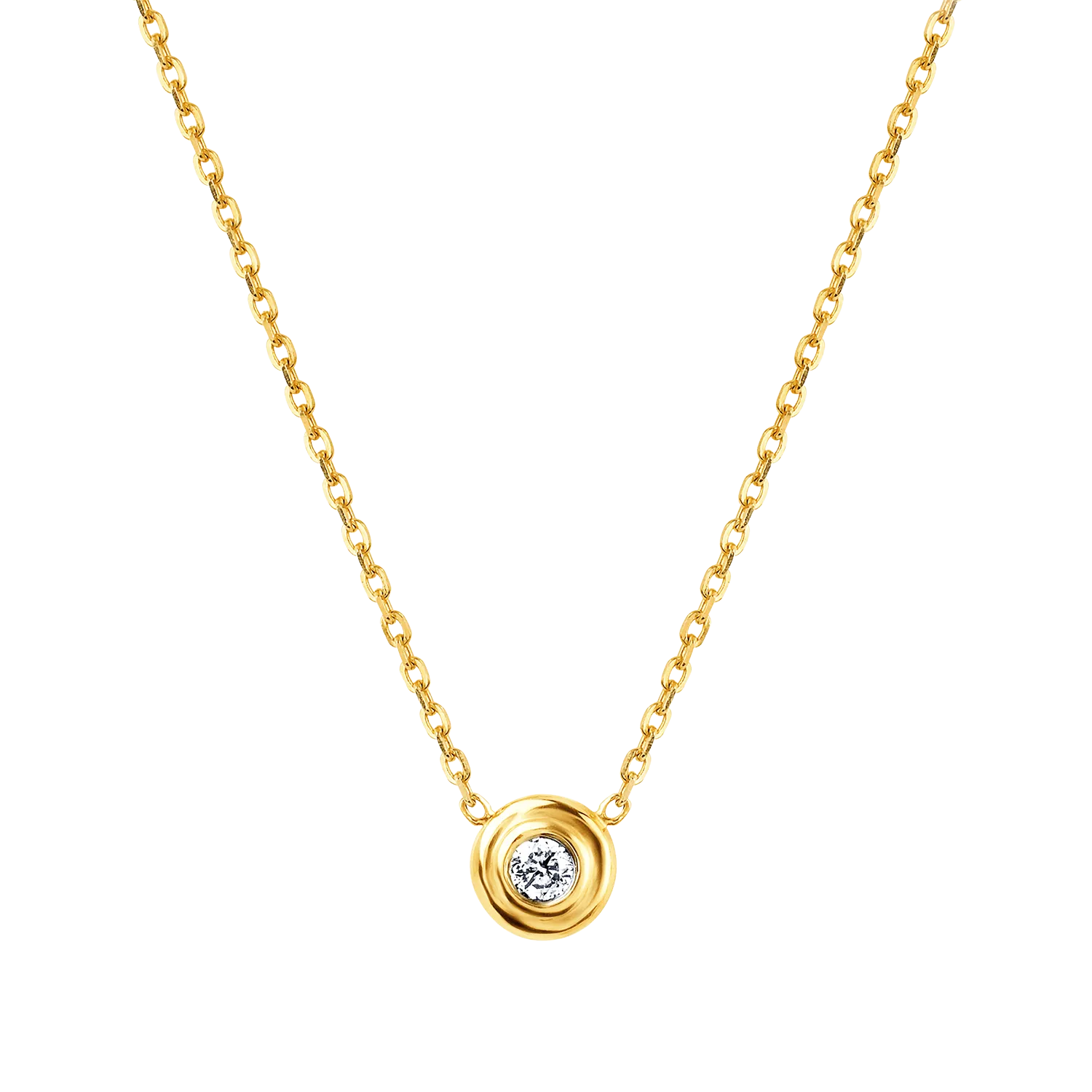 Kids Step Bezel Solitaire Necklace