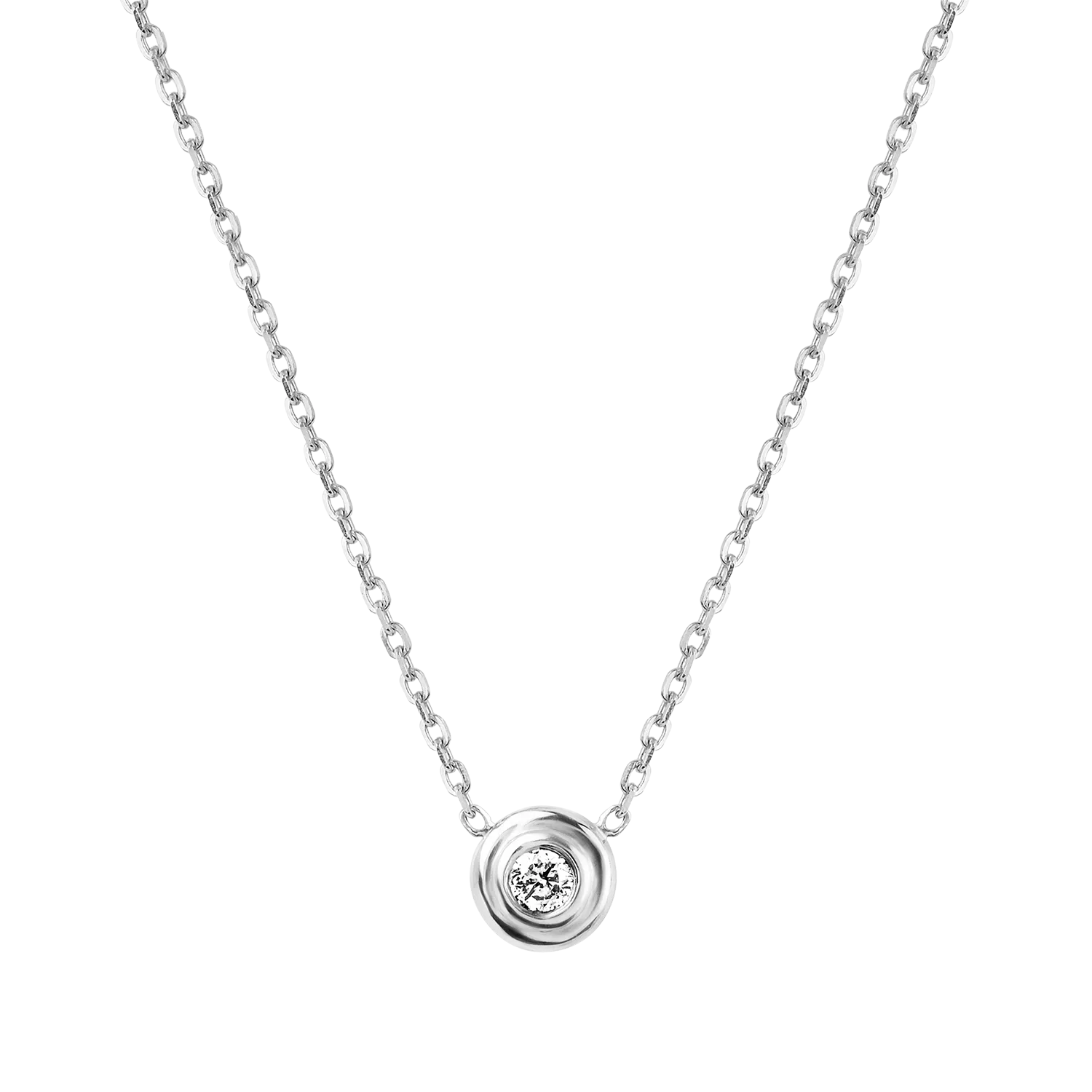 Kids Step Bezel Solitaire Necklace