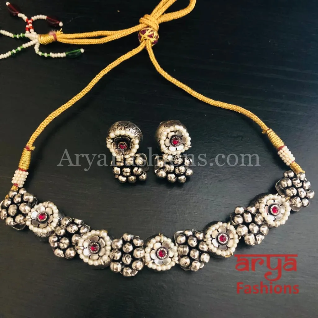 Kundan Golden Beads Choker Necklace/ Rajwadi Kundan Choker