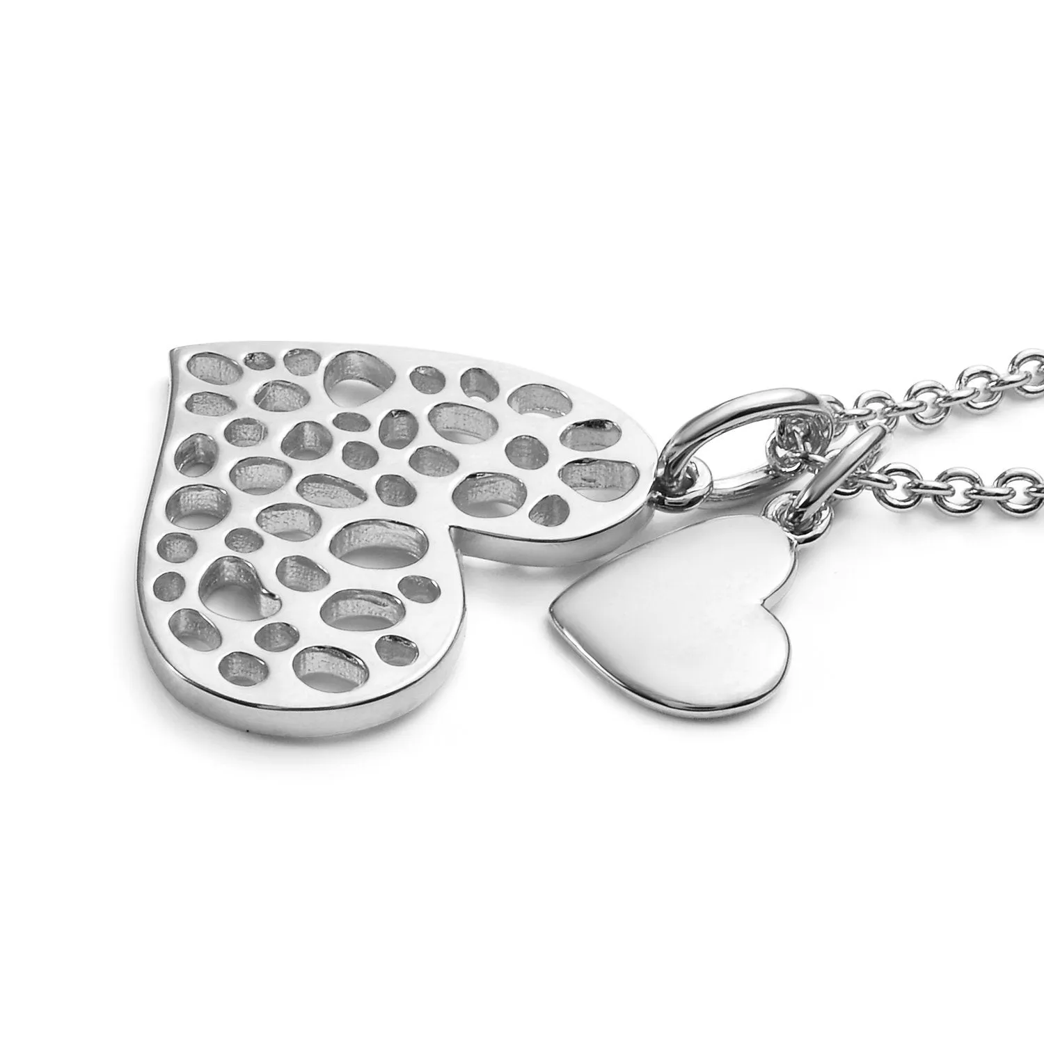 Lattice Heart Charm Necklace