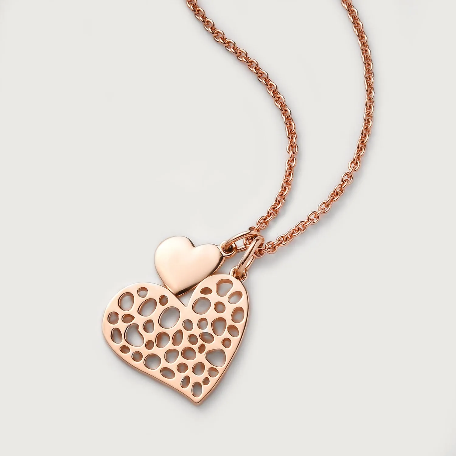 Lattice Heart Charm Necklace