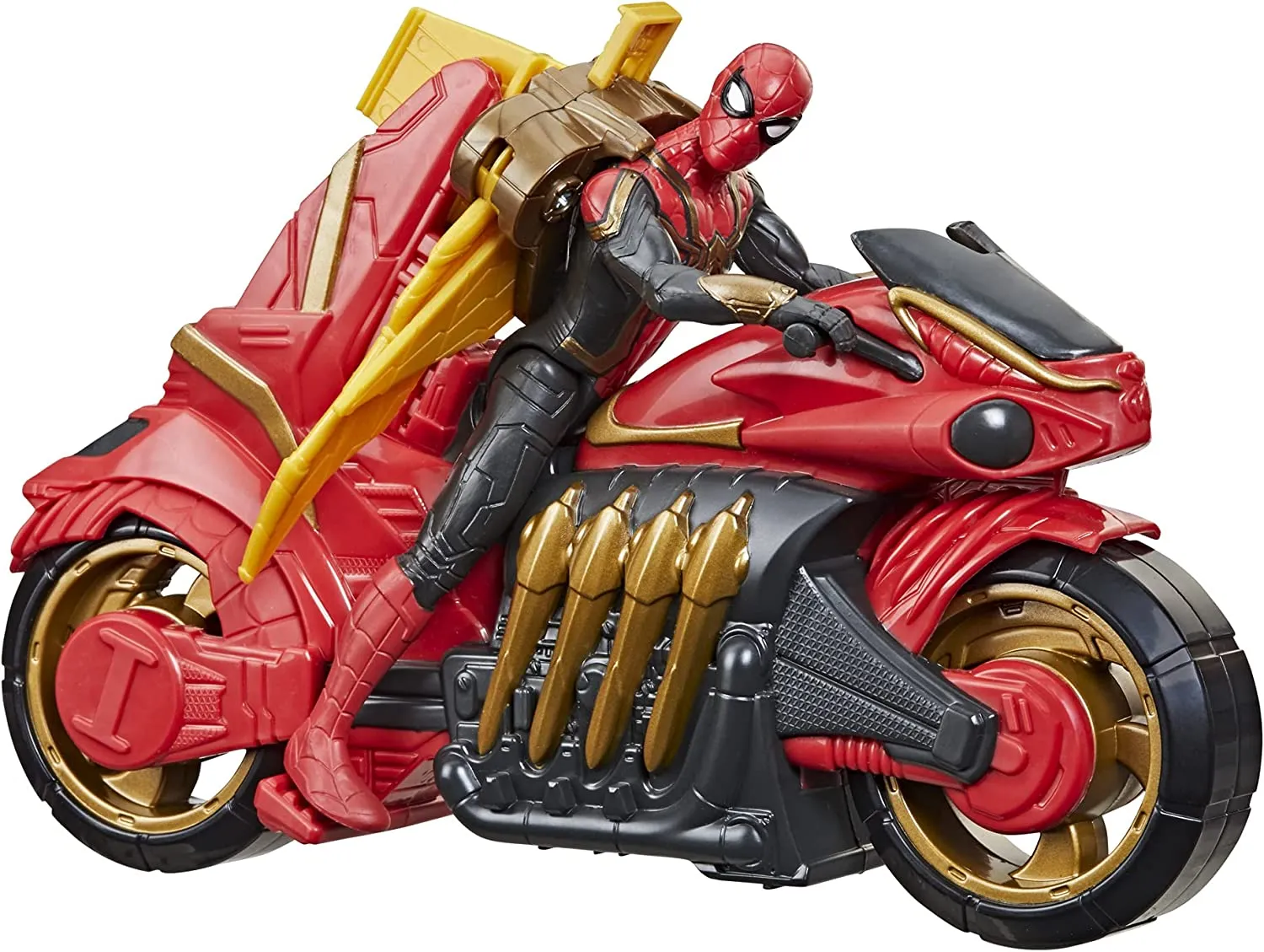 Marvel Spider-Man No Way Home 6-Inch Action Figure and Jet Web Cycle Vehicle Toy With Wings For Kids Ages 4 and Up