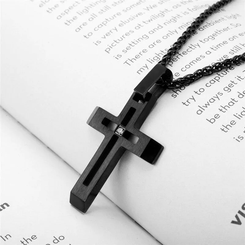 Men's Christian Necklace <br> Zirconia