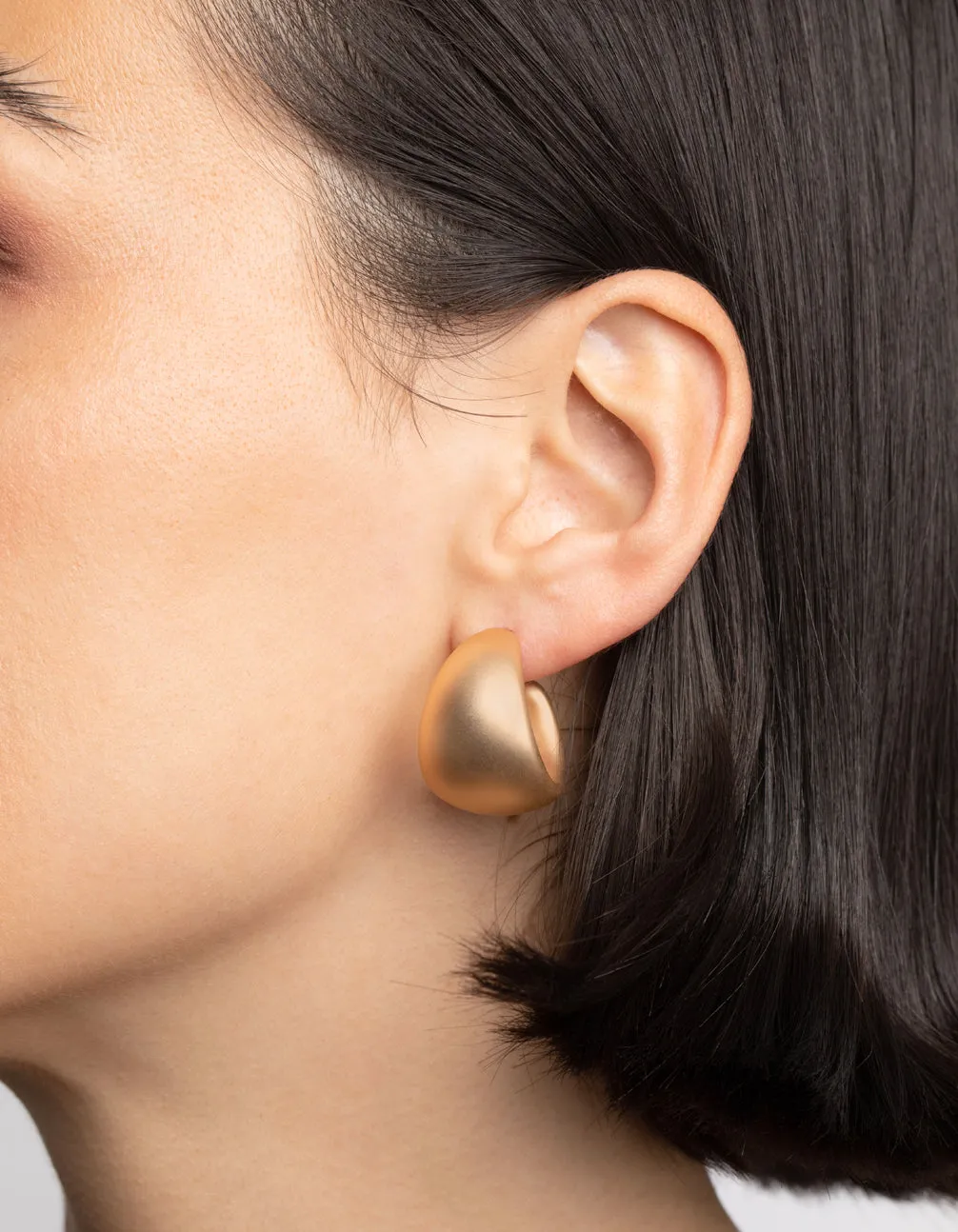 Metallic Gold Chunky Hoop Earrings