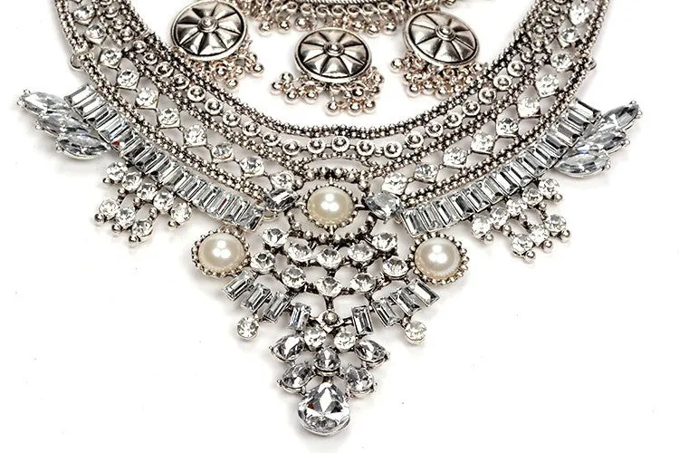 New Design Multi-layer Maxi Necklace Pearl Jewelry Vintage Bib Collar Choker Statement Necklaces & Pendants Collier Femme