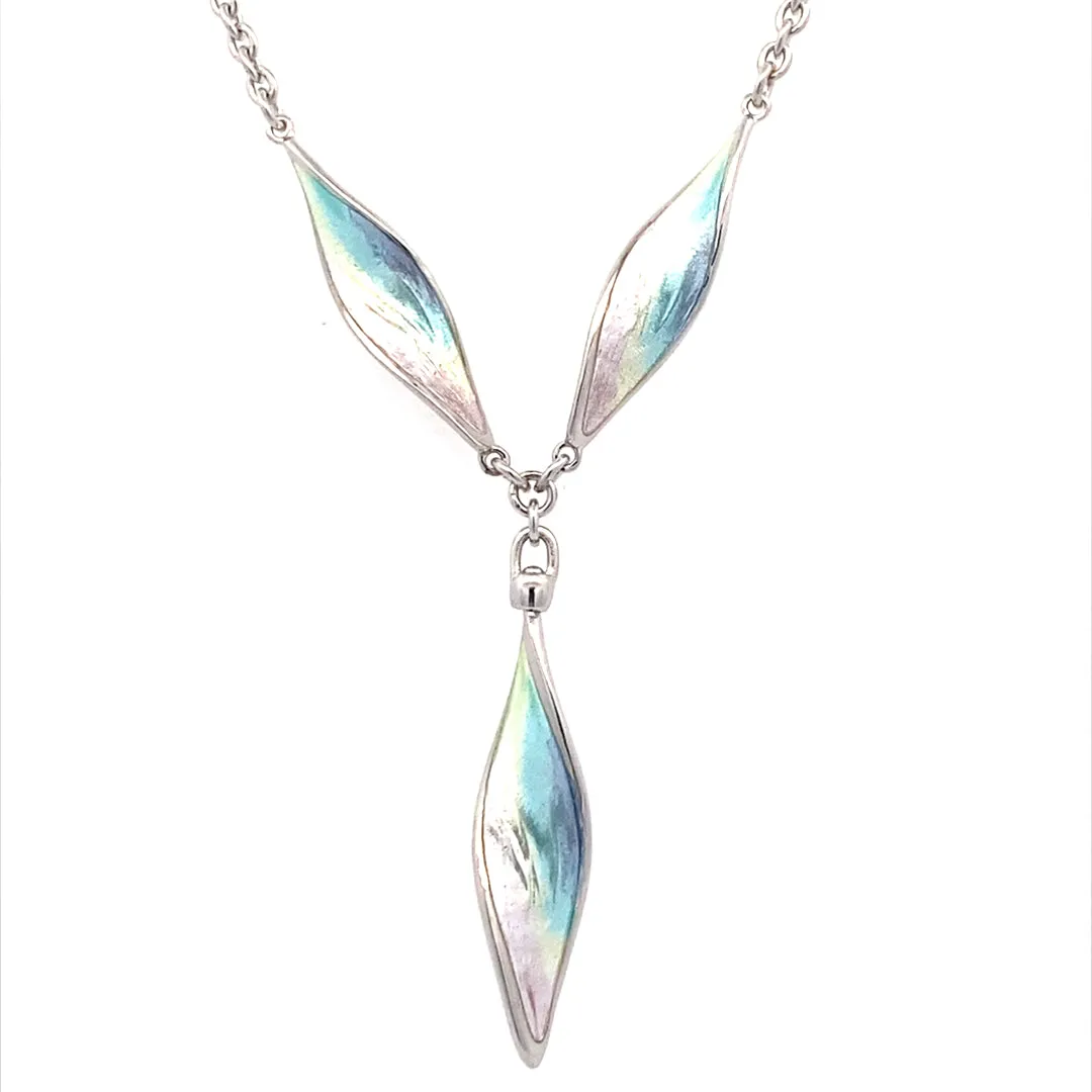 Nicole Barr Silver Enamel Aurora Necklace NN0491A