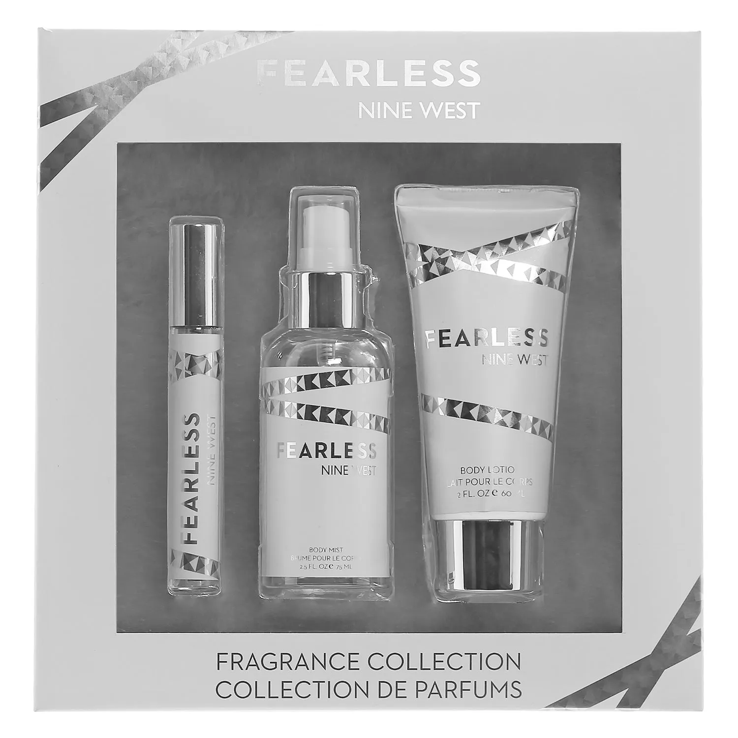 NINE WEST FEARLESS GIFT SET (PEN SPRAY 10ML/ BODY LOTION 2 OZ/ BODY MIST 2.5 OZ SPRAY) SET