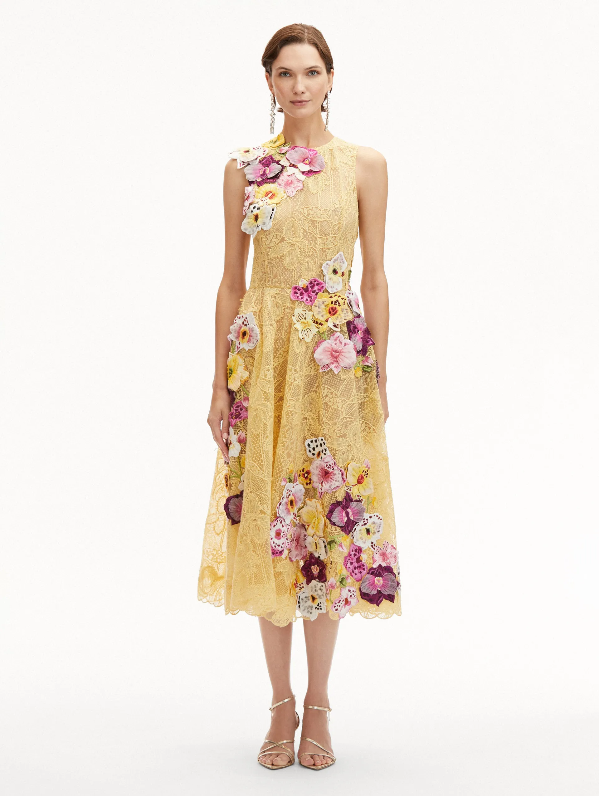 Orchid Embroidered Picot Lace Dress