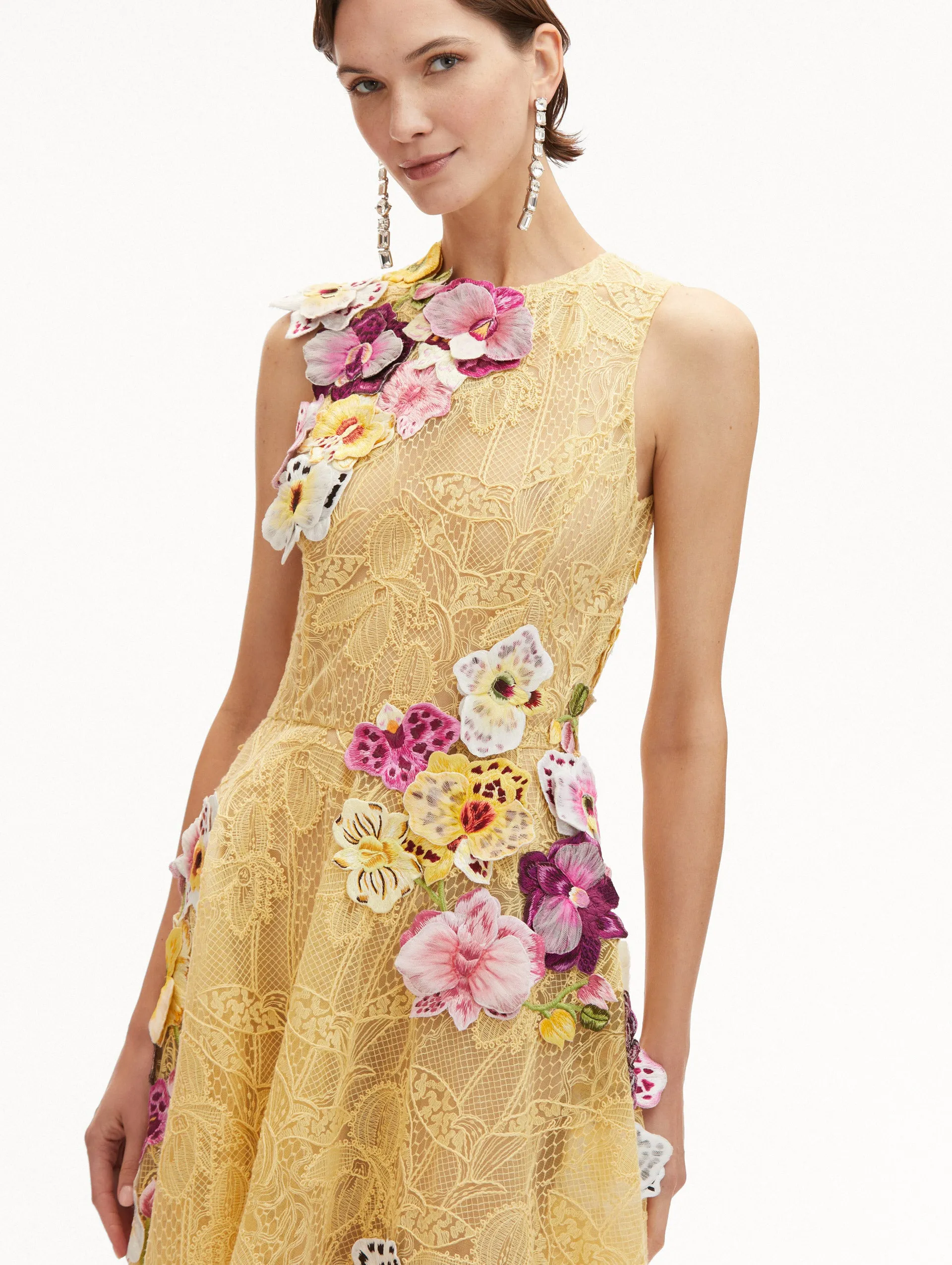 Orchid Embroidered Picot Lace Dress