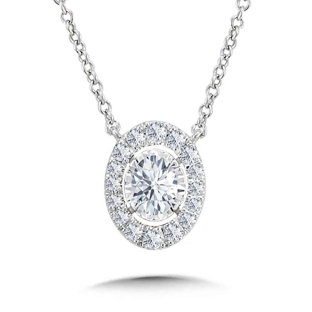 OVAL-CUT, DIAMOND STAR, HEAVENLY HALO PENDANT