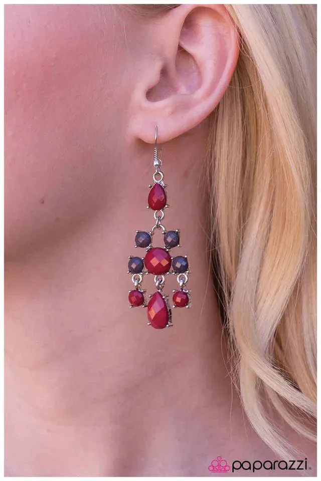 Paparazzi Earring ~ A Change of Pace - Red