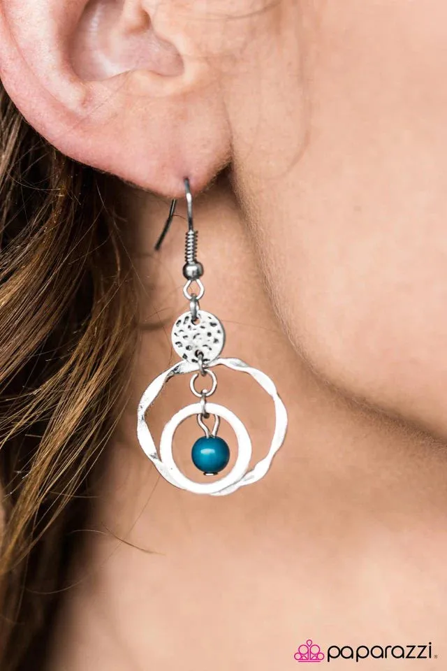 Paparazzi Earring ~ Rodeo Round Up - Blue