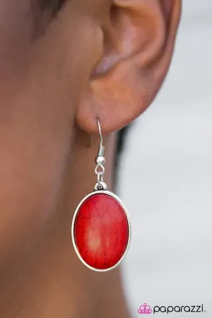 Paparazzi Earring ~ The Mountains Are Calling - Red