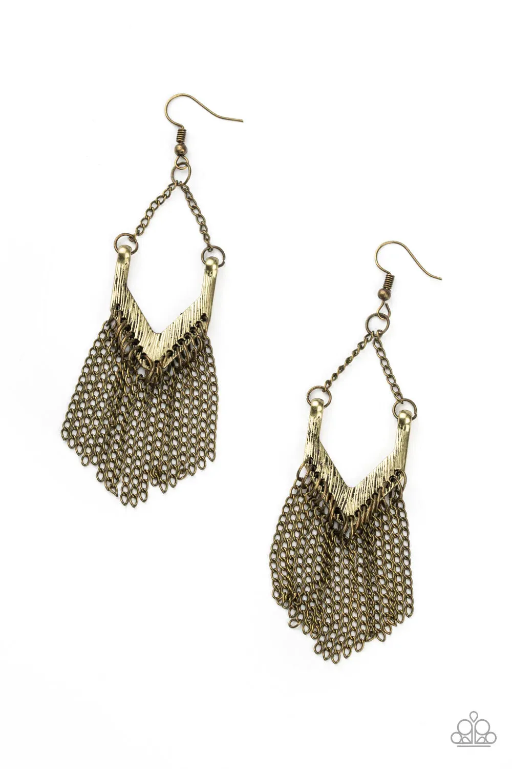 Paparazzi Earring ~ Unchained Fashion - Brass