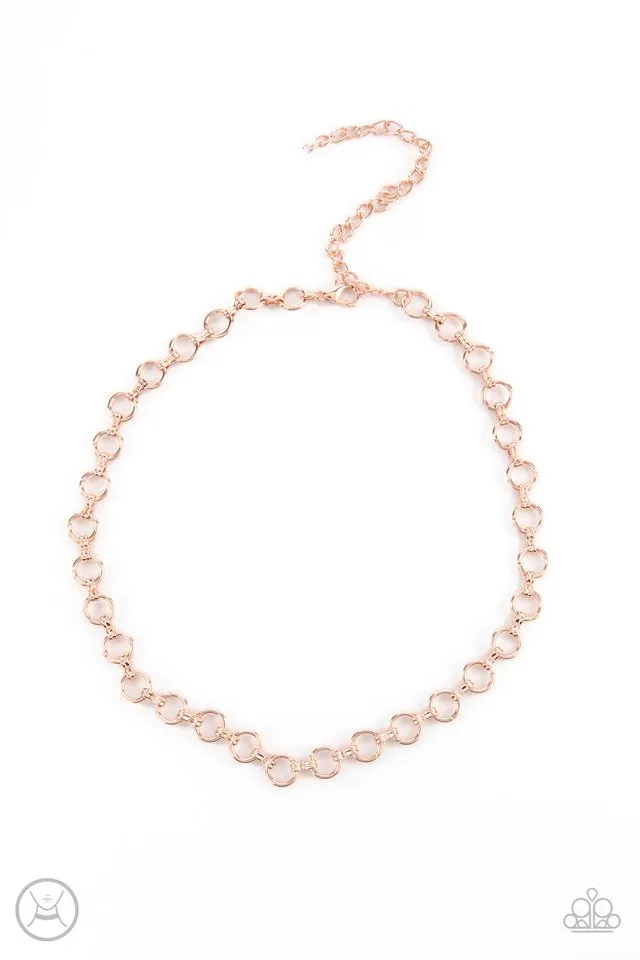 Paparazzi Necklace ~ Insta Connection - Rose Gold