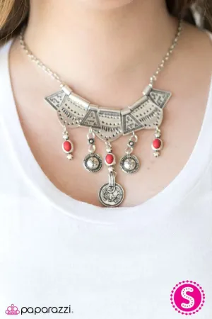 Paparazzi Necklace ~ Paradise Princess - Red