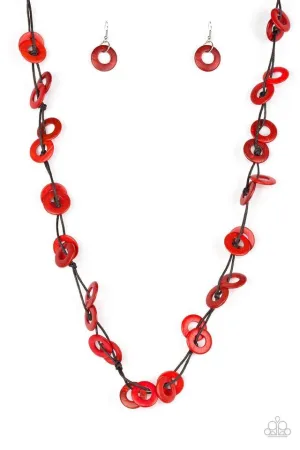 Paparazzi Necklace ~ Waikiki Winds - Red