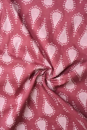 Pastel Pink Butta Printed Summer Pure Cotton Fabric