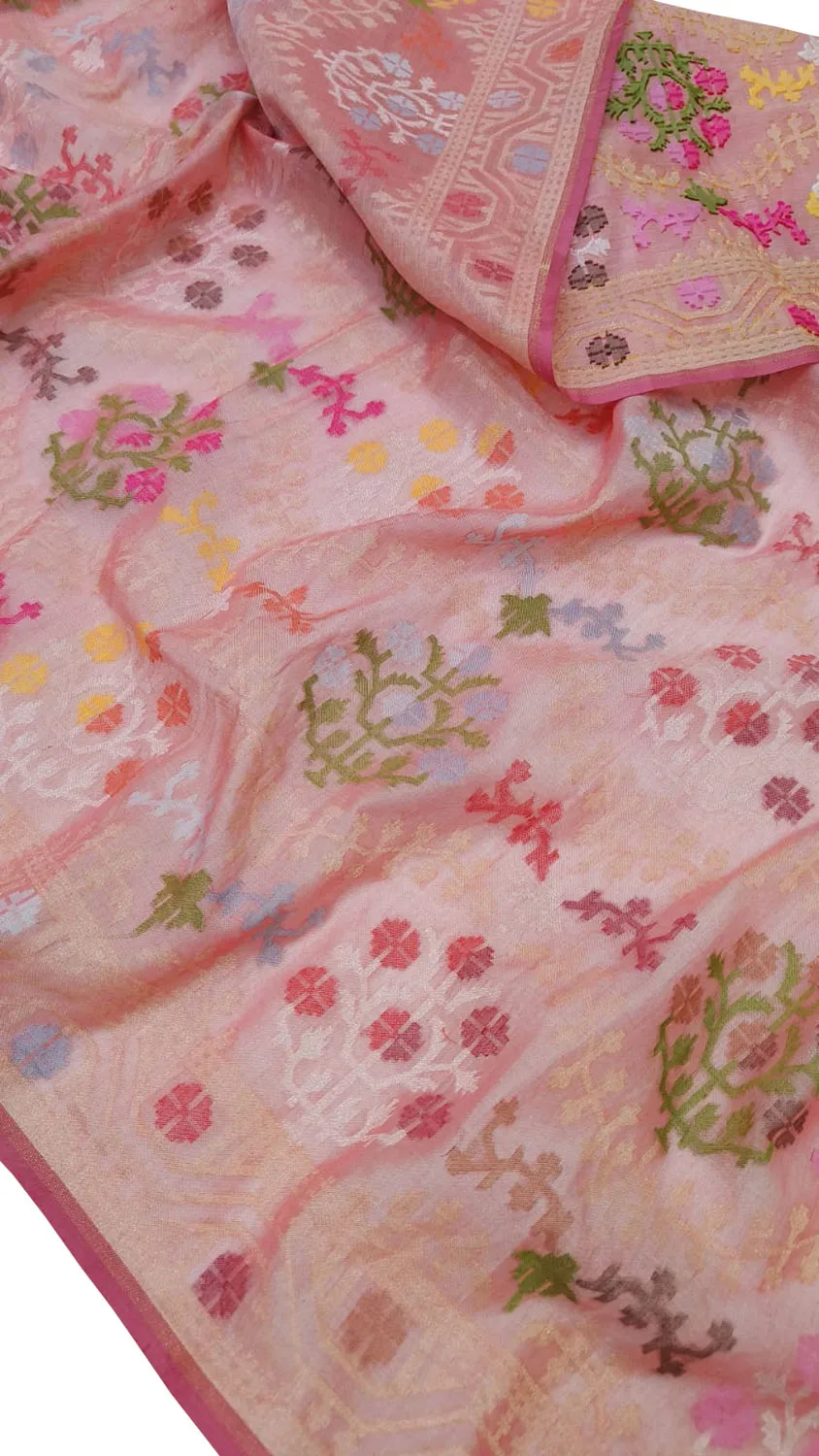 Pretty in Pink: Banarasi Handloom Cotton Saree