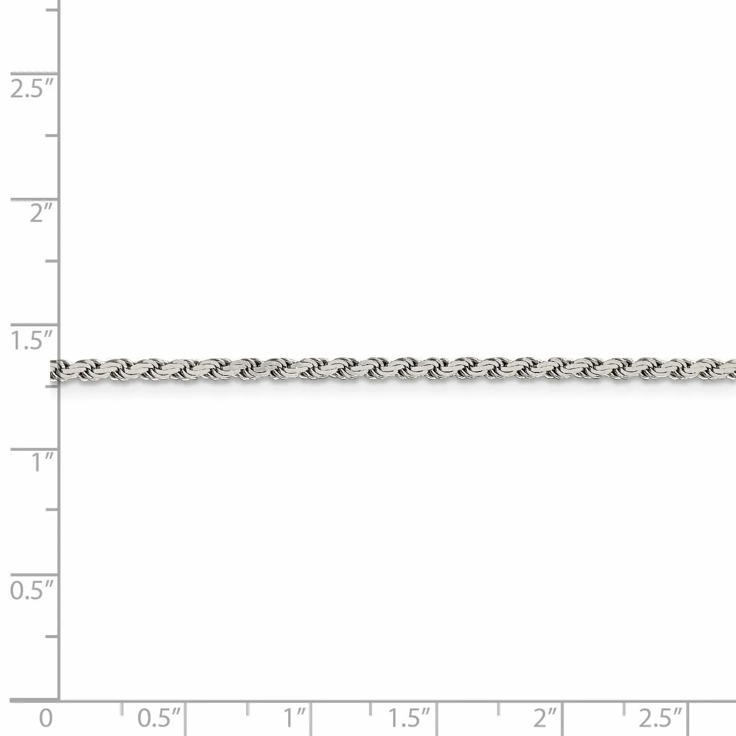 Silver Polished 2.25-mm Solid Flat Rope Chain