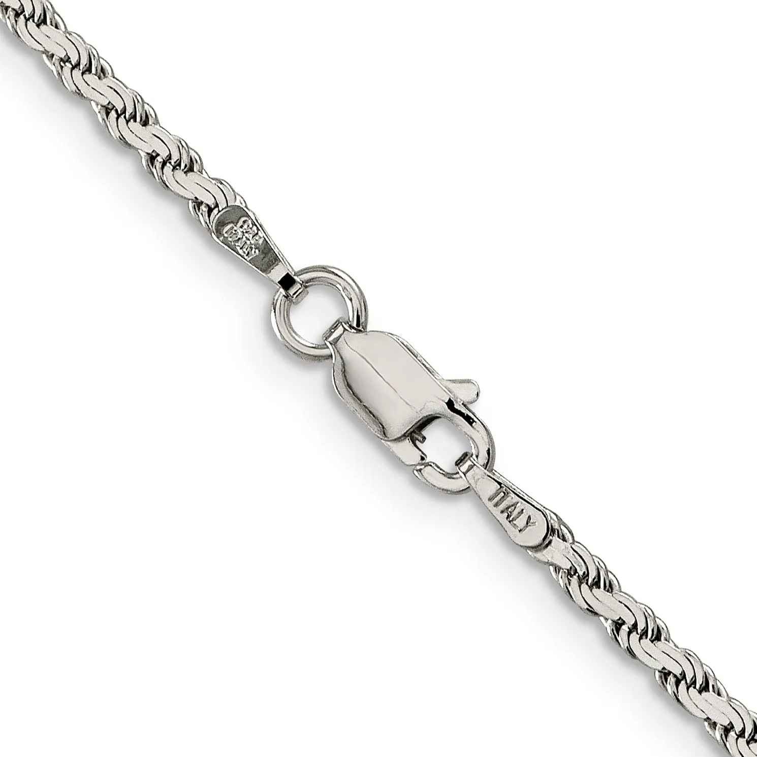 Silver Polished 2.25-mm Solid Flat Rope Chain