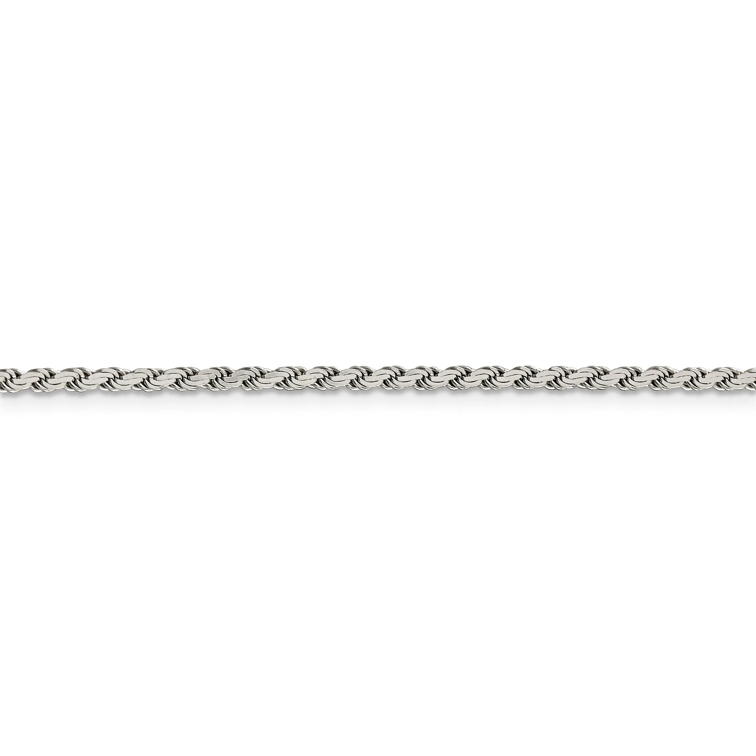 Silver Polished 2.25-mm Solid Flat Rope Chain