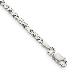 Silver Polished 2.25-mm Solid Flat Rope Chain