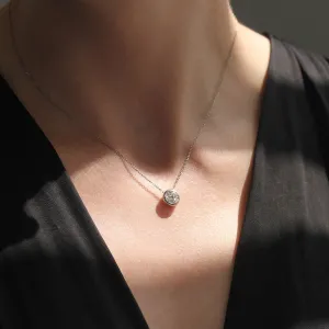 Sleek Radiance Bezel Necklace