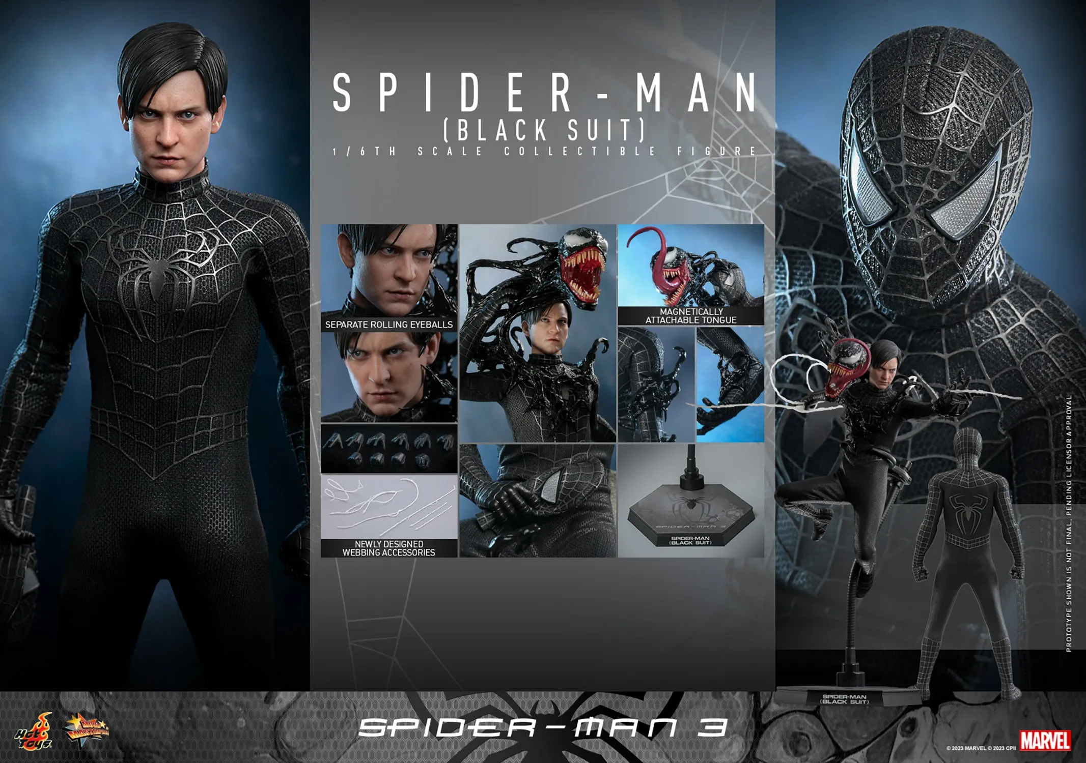 Spider-Man (Black Suit) 1/6 Scale Figure by Hot Toys