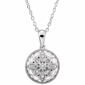 Sterling Silver .05 CTW Natural Diamond 18" Necklace