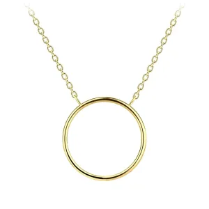 Sterling Silver 14kt Yellow Gold Plated Circle Necklace