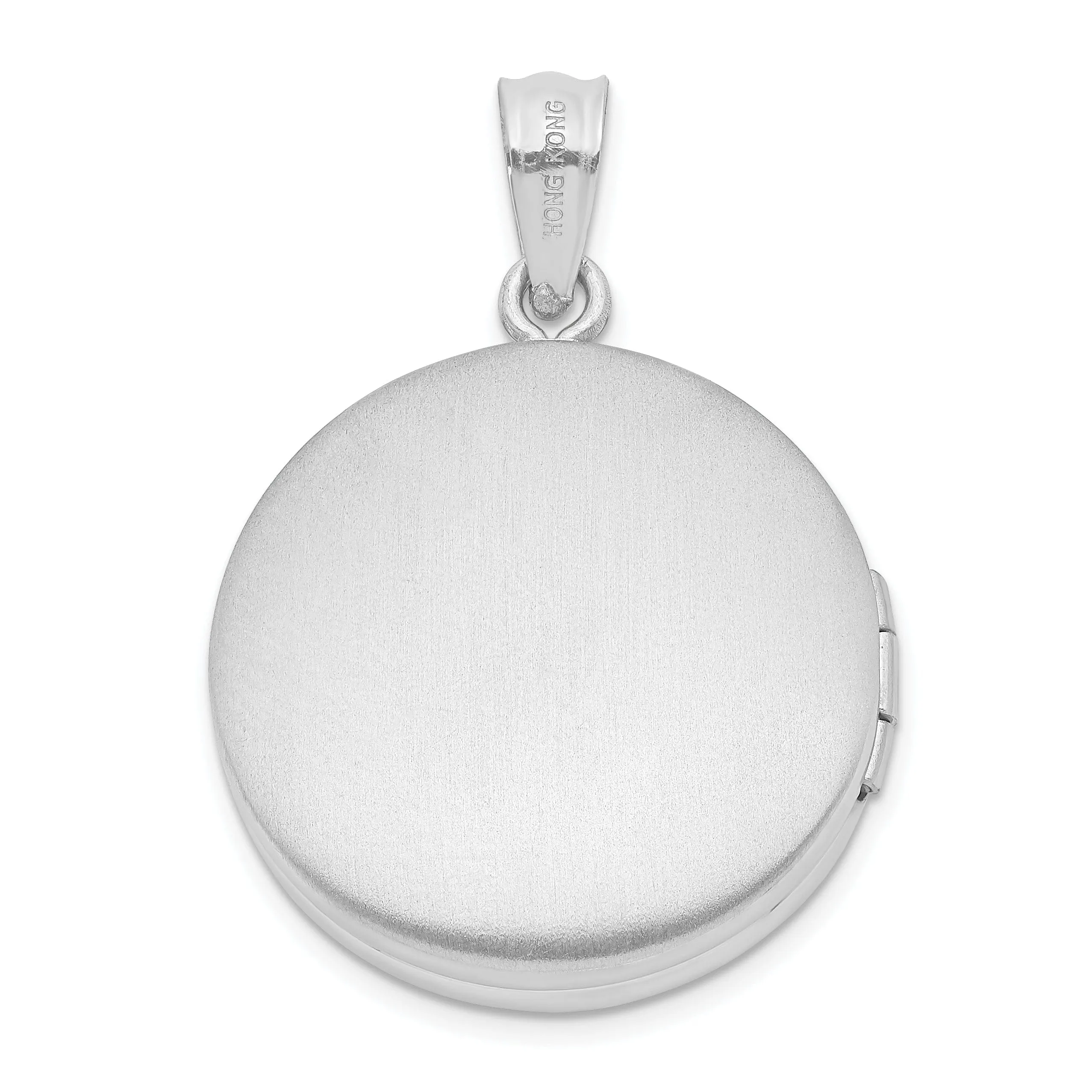 Sterling Silver 20mm Diamond Polished Always On My Mind Round Locket