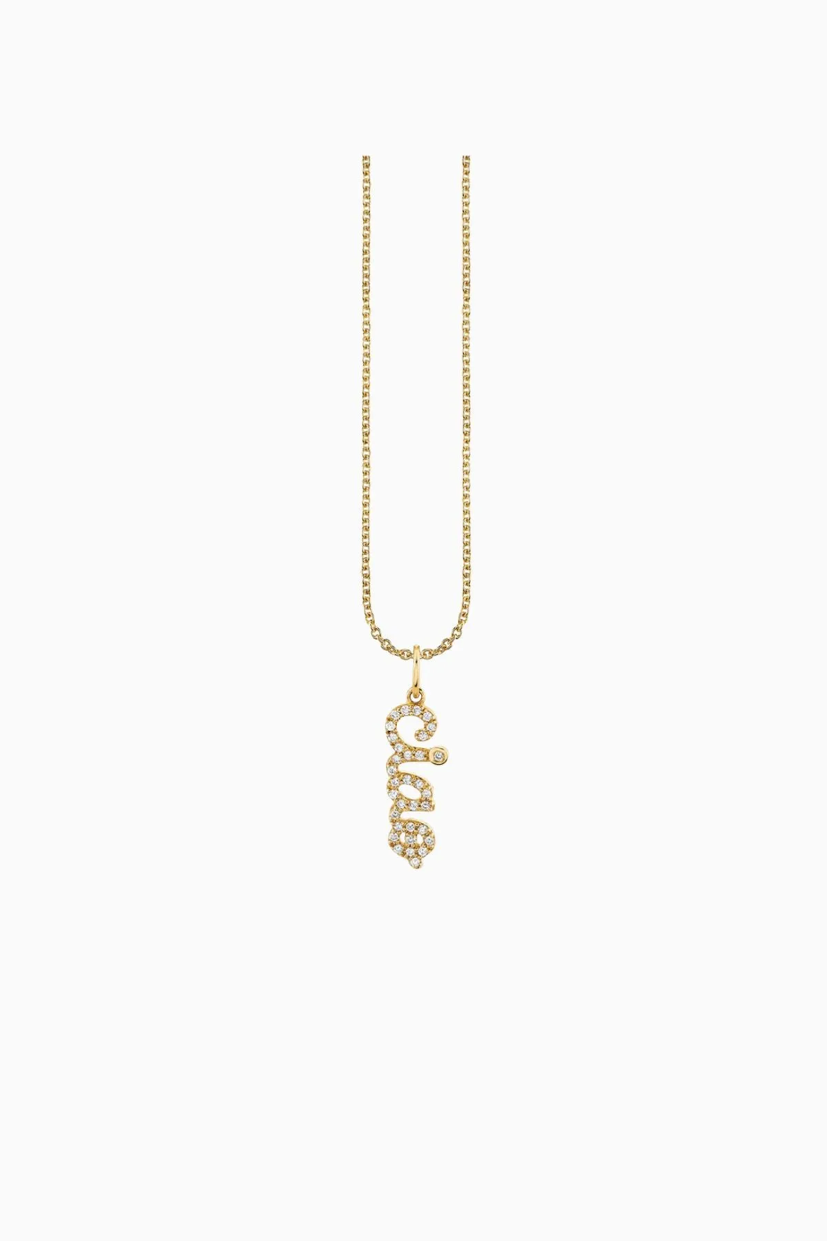 Sydney Evan Gold & Diamond Ciao Script Necklace - Yellow Gold