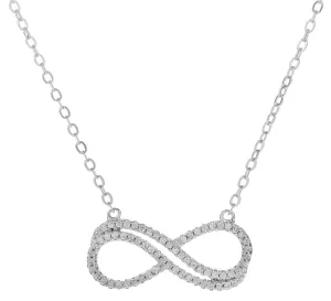 Tansy 18k White Gold Infinity Pendant Necklace with Simulated Diamond Crystals