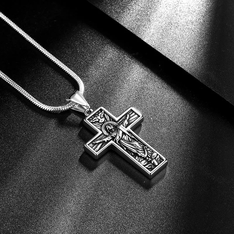 Tokyo Mart Men Cross Necklace Crucifix Jesus Pendant Christ Jewelry Stainless Steel