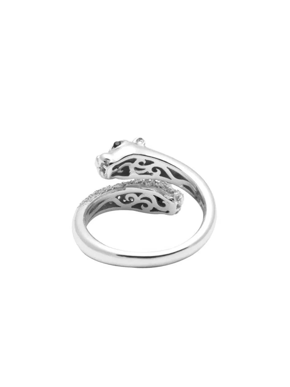 Twisted Sterling Silver Panther Ring