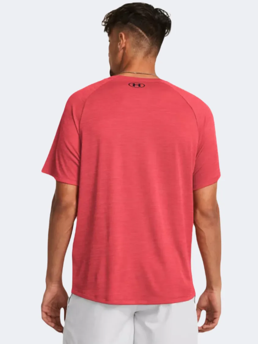 Under Armour Tech Textured Men Training T-Shirt Red Solstice/Black