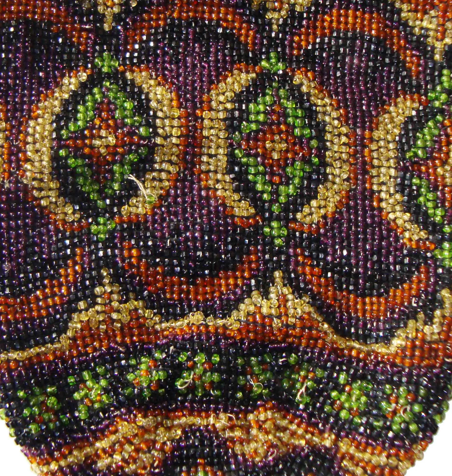 Vintage Beaded Flapper Reticule Drawstring Bag Purse