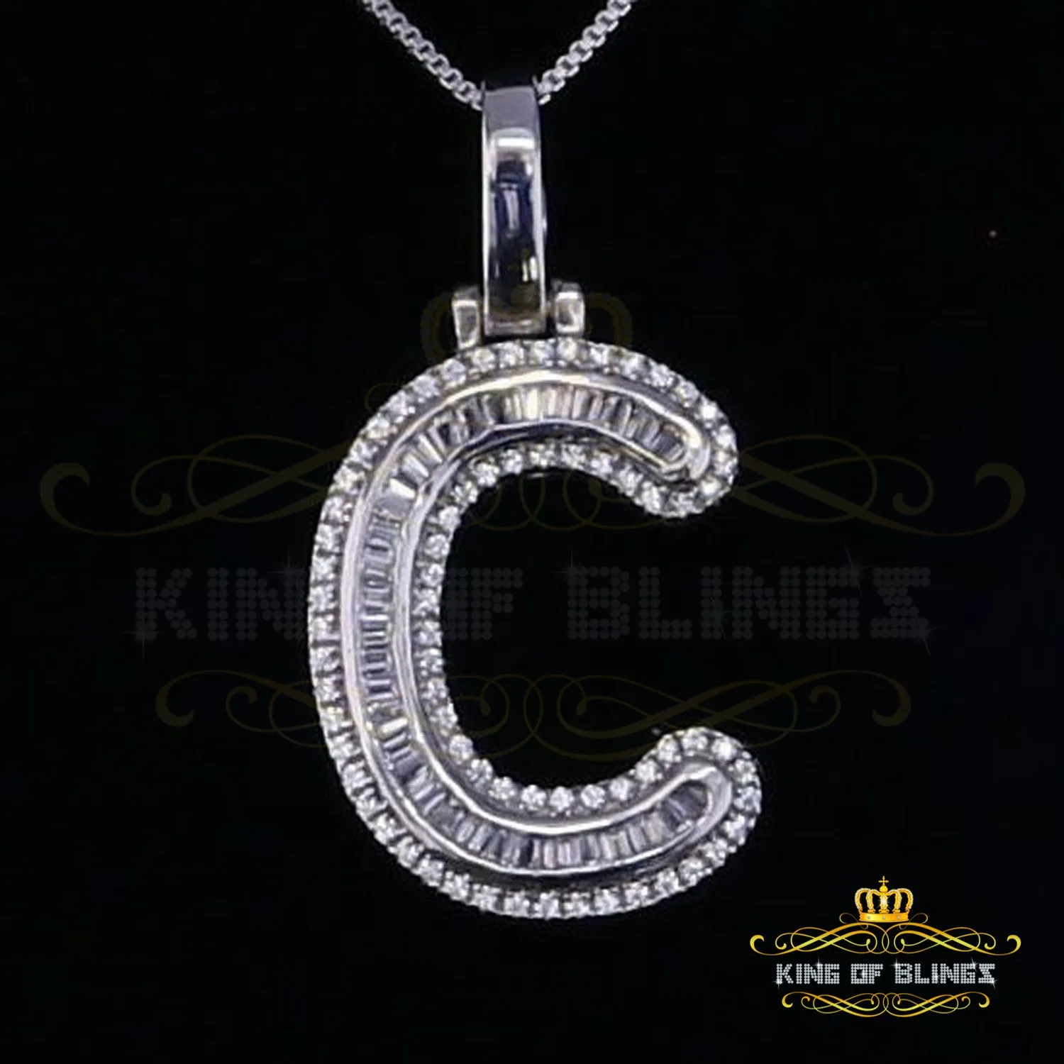 White Beautiful Custom intial Pendant Gift all Occasion Silver Cubic Zirconia