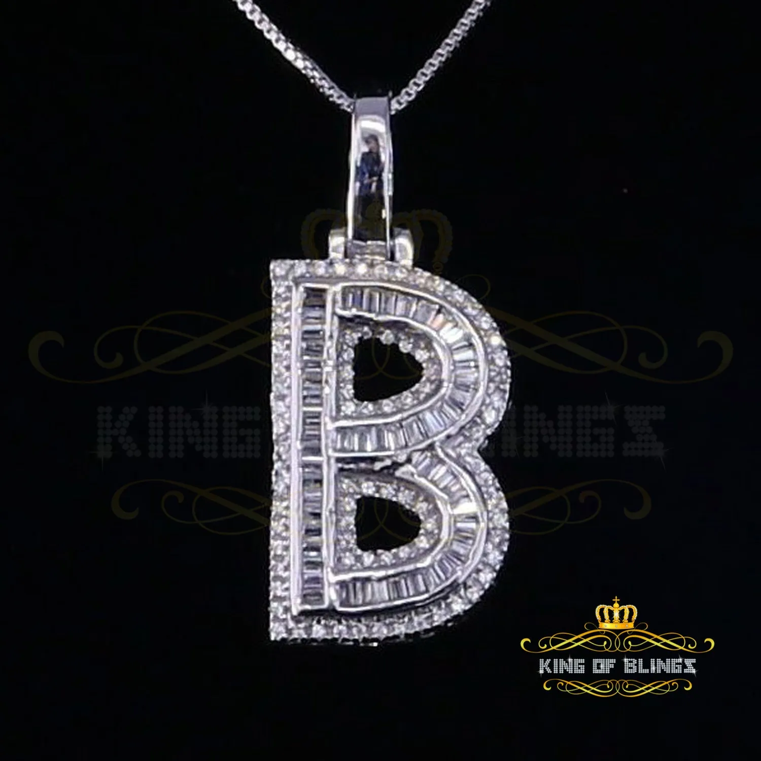 White Beautiful Custom intial Pendant Gift all Occasion Silver Cubic Zirconia