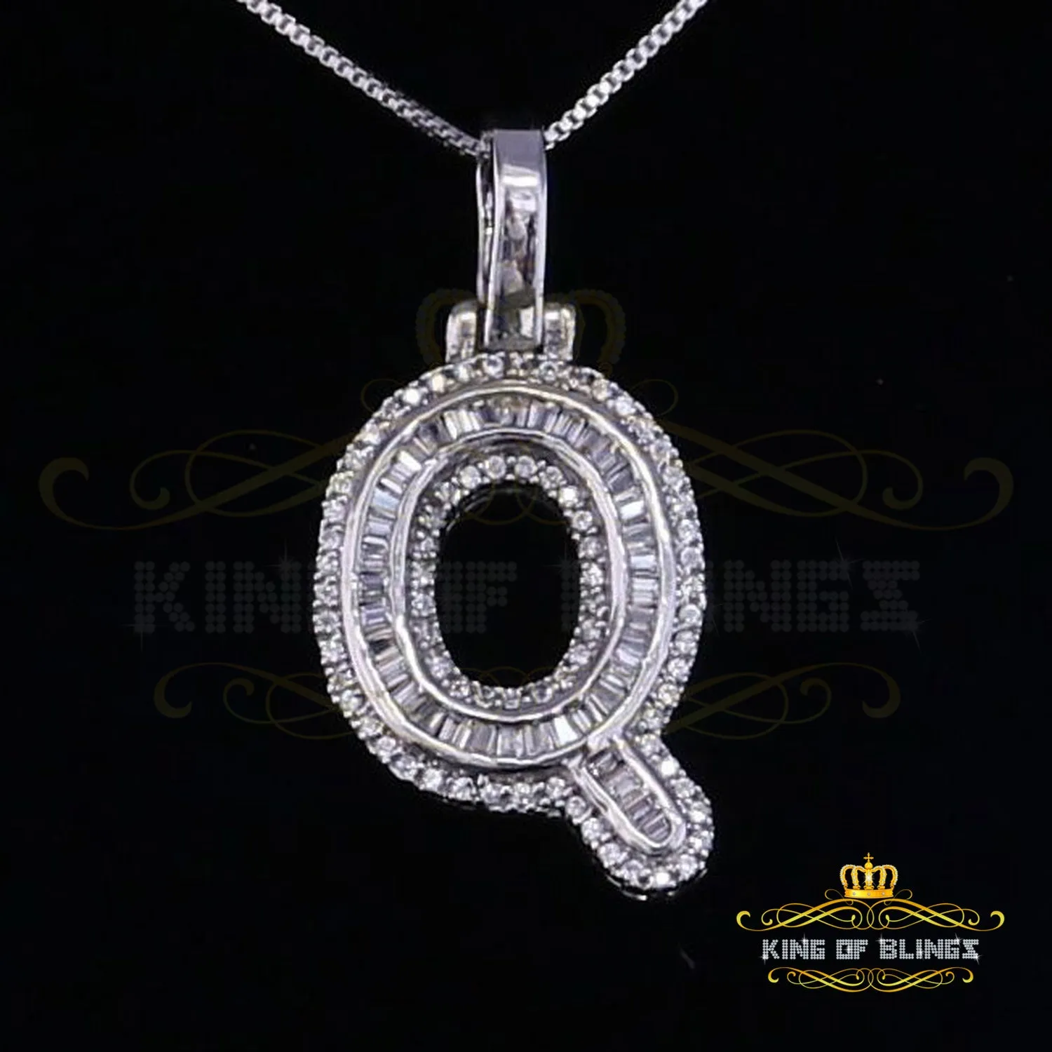 White Beautiful Custom intial Pendant Gift all Occasion Silver Cubic Zirconia